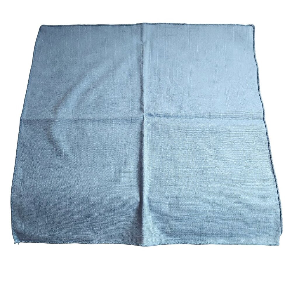 Set Of 4 Cloth Napkins Blue Cotton Table Linens 17"x16" square